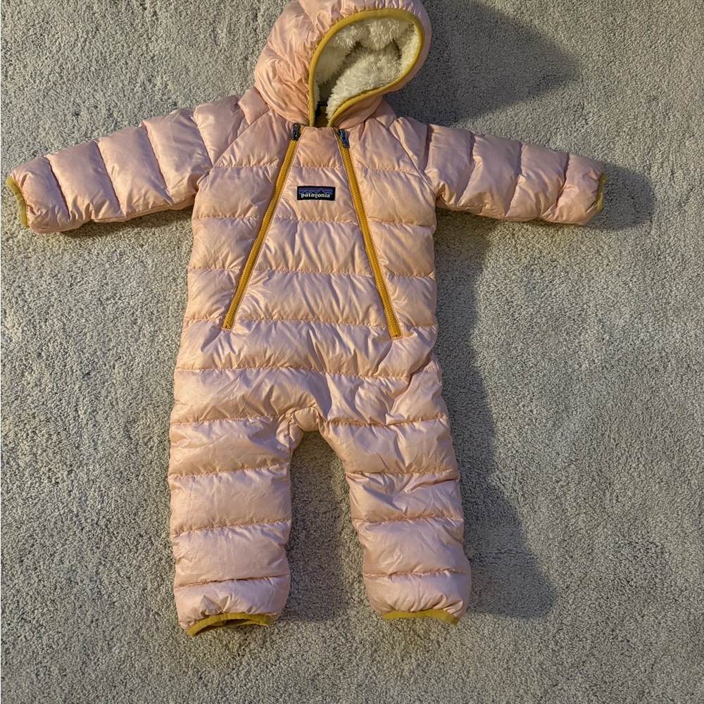 Patagonia Pink and Gold Kids One Piece Bodysuit